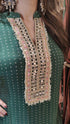 Emerald Green Long Kurta with Pant - Jacquard Silk